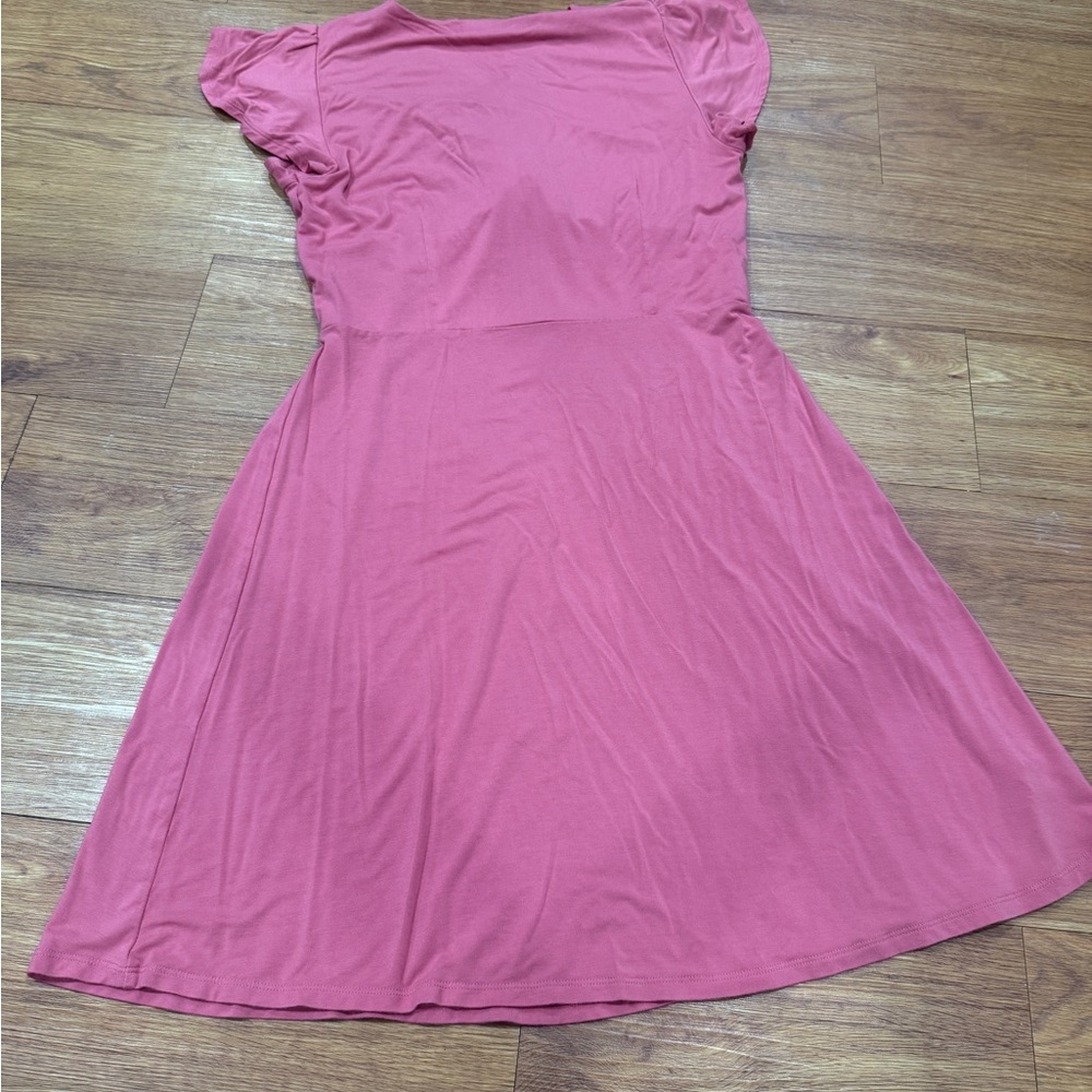 LOFT Pink Ruffled Ruched Sundress - Picture 3 of 3